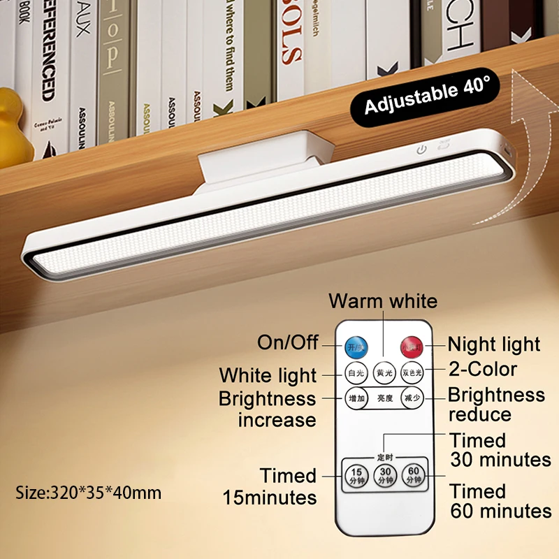 Luz LED para espejo de maquillaje, recargable por USB, 9W, atenuación continua, lámpara de tocador, colgante magnético, lámparas de mesa de lectura nocturna para dormitorio