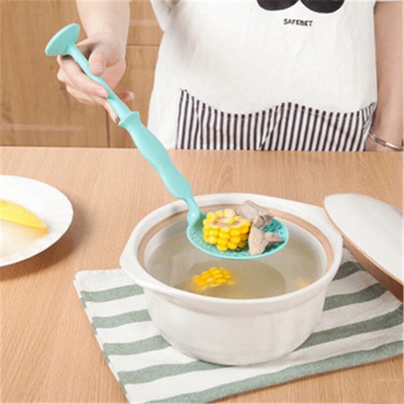 Keythemelife 1PCS Soup Spoon Long Handle Human Shape Spoon Kitchen Tools Utensils Multi-Purpose Plastic Spoon BA