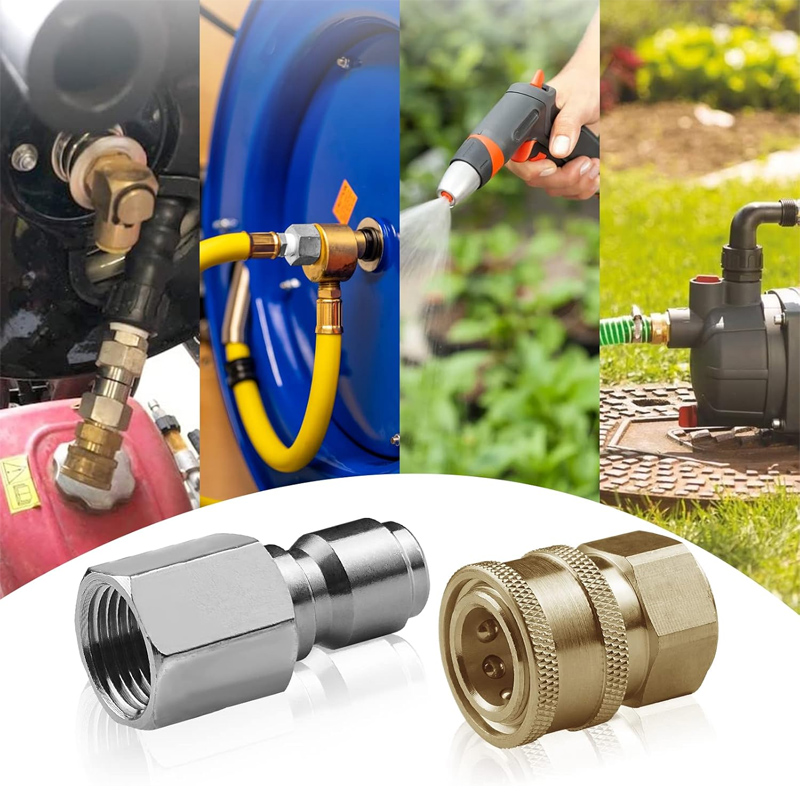 3/8 Zoll männlicher und weiblicher Schnellverbinder Hochdruckreiniger-Adapter Schlauch Schnellverbinder Hochdruckreiniger Gewindebeschläge Kupplung