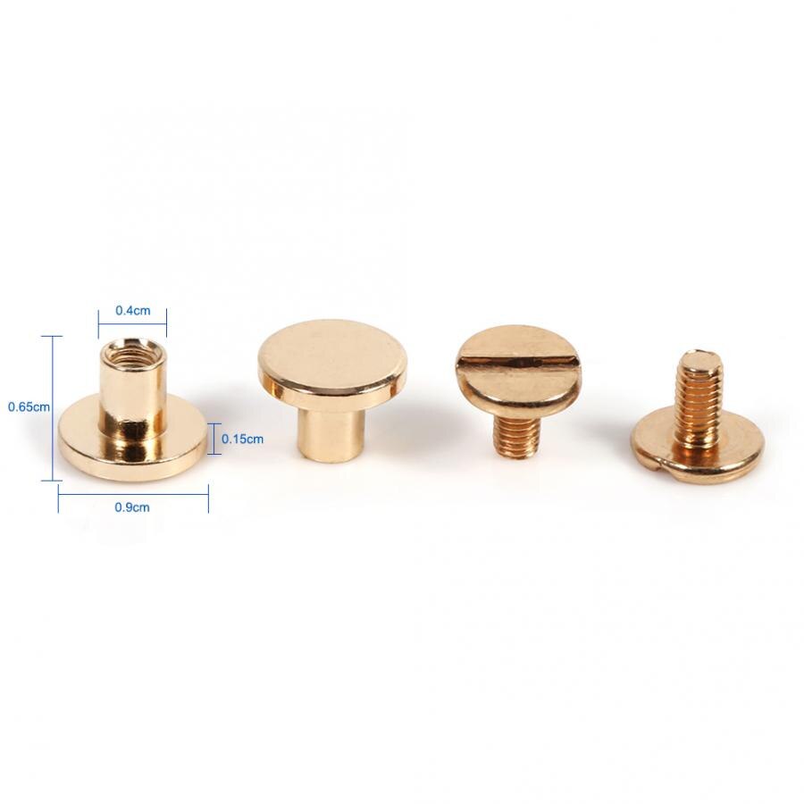 10 Sets 5/6. 5/8 Mm Screwback Knop Stud Schroef Massief Messing Knop Stud Schroef Nagel Screwback Voor Leer Klinknagel Riem Kleding schoenen: B