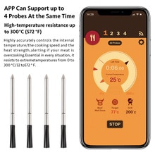 Clever kabellos Lebensmittel Fleisch Steak Thermometer Für Backofen Grill Bbq Raucher Rotisserie Küche Clever Digital Bluetooth Thermometer