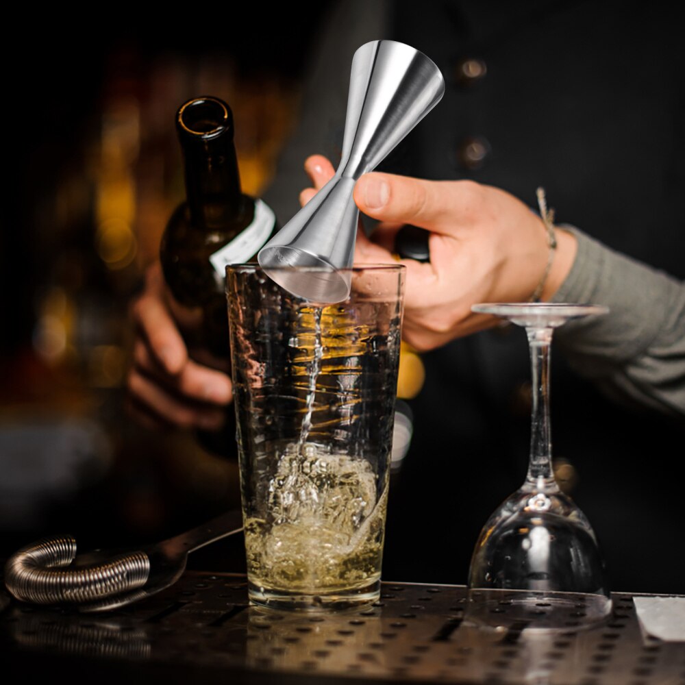 1pc Stainless Steel Double Jigger Stainless Steel Cocktail Measuring Cup (30/45ml)