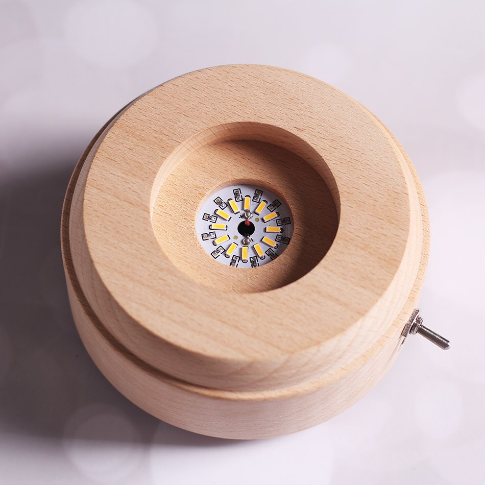 Music Box Crystal Ball Wooden Nightlight Music Box Rotating Innovative Birthday Handrocked Music Box Valentine's Da