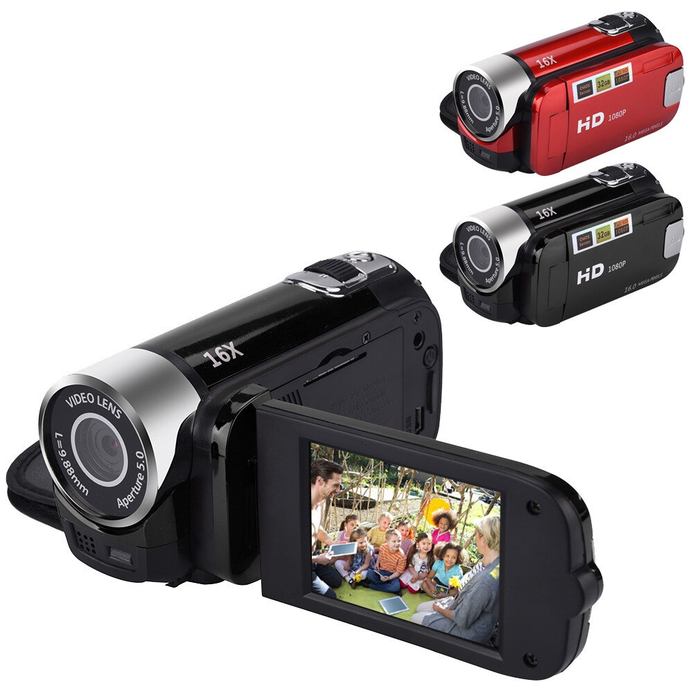 2.4 pouce TFT Sn 16X Zoom numérique DV caméscope vidéo HD 1080P caméra numérique portable capteur Cmos jusqu'à 32 go SD noir: Default Title