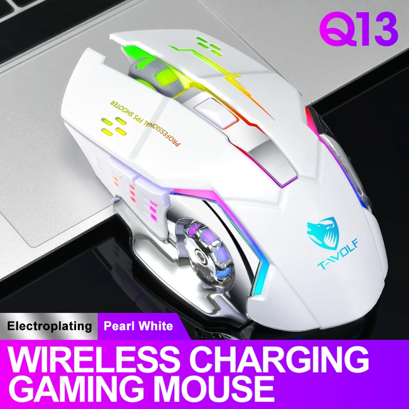 Wireless Mouse Charging Gaming Mouse Mute Backlit Mouse Mechanical Ergonomic Optical Computer Accessories for Pc Laptop: green