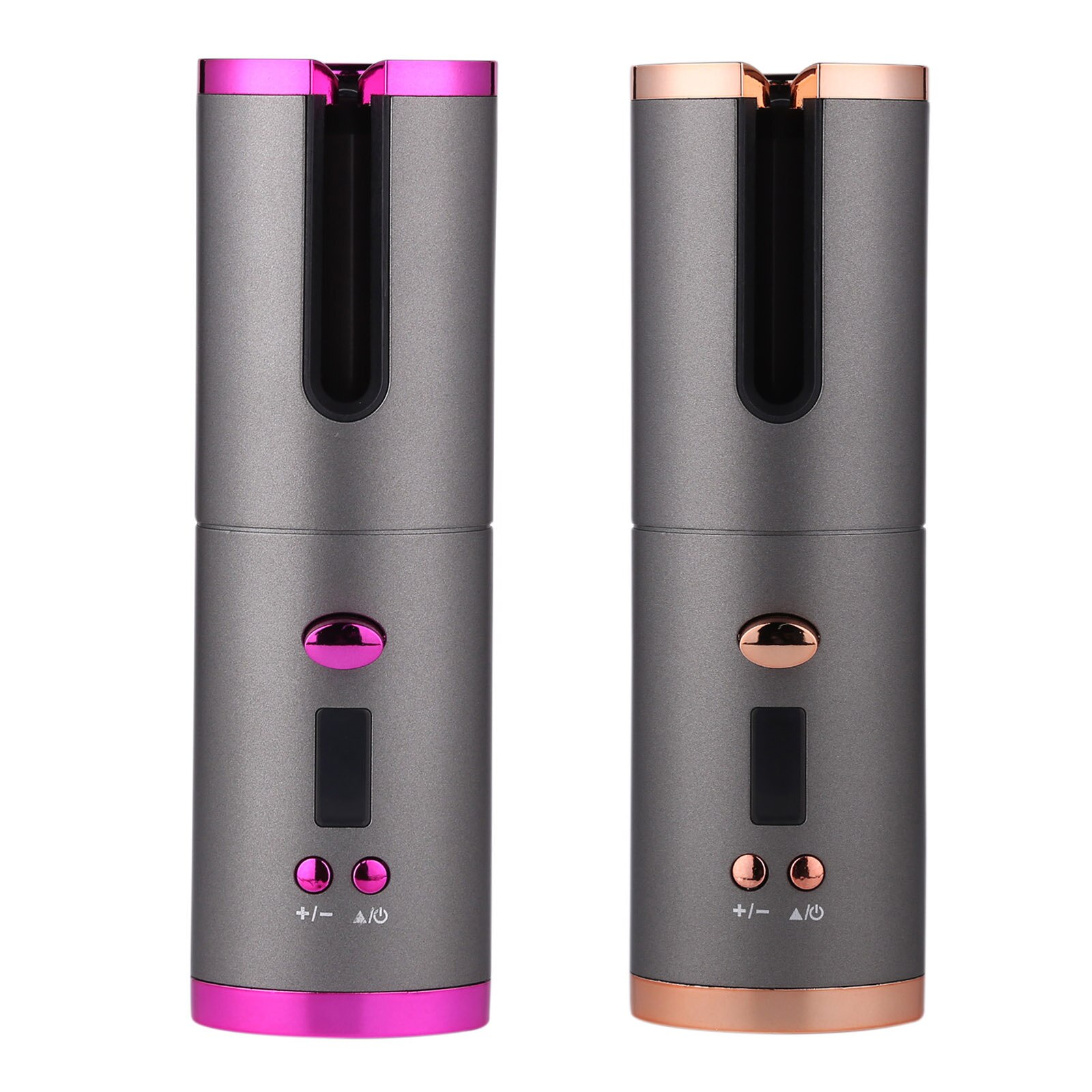 Hair Curler Cordless Automatic Curling Iron Barrel Curling Wand with LCD Rechargeable Auto Curling Wands Portable Fast Heating