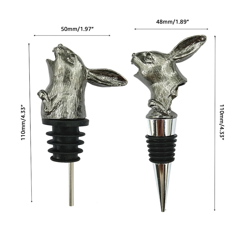 Pasen Cartoon Bunny Wijn Flessenstop Schenktuit Leuke Konijn Zinklegering Bar Tool Voor Huis Keuken Bruiloft Champagne Drank