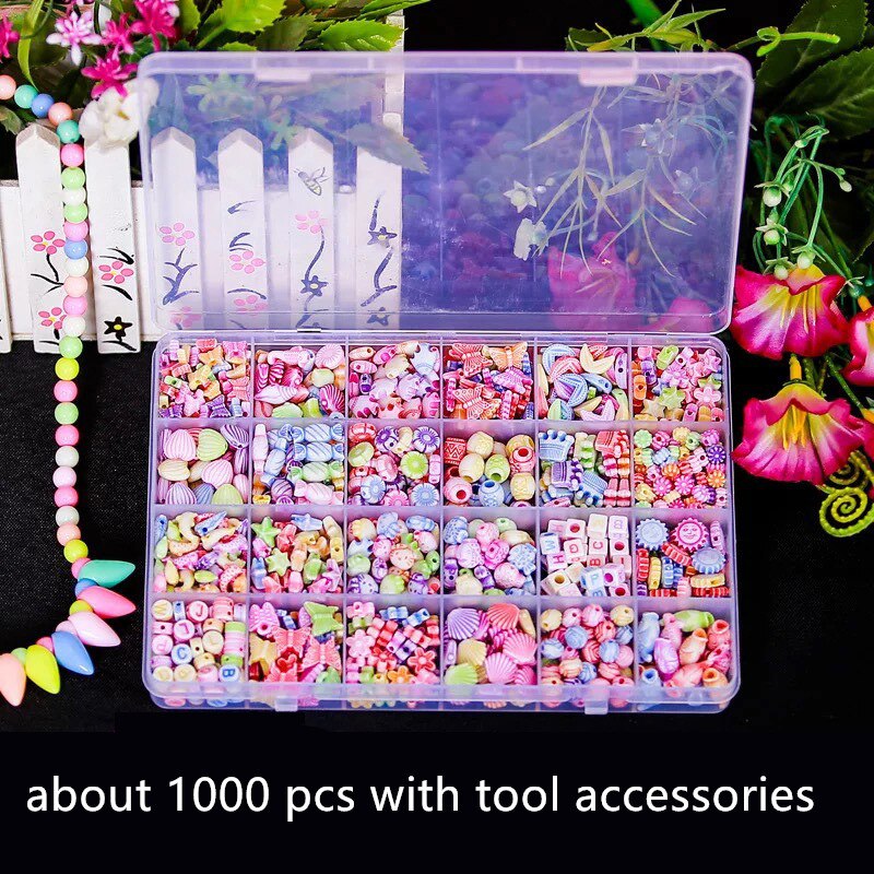 Kit de perles de rocaille colorées pour filles, bricolage, pour Bracelet, couture, tissage artisanal, ensemble de bijoux artisanaux, fabrication de jouets, pour enfants 8 9 10: F