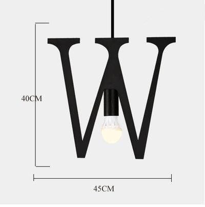 Plafonnier suspendu en fer avec alphabet anglais, éclairage d'intérieur, luminaire décoratif de plafond, idéal pour une réception, un restaurant, un salon, un café, un bar, un bar ou un bureau: vert militaire