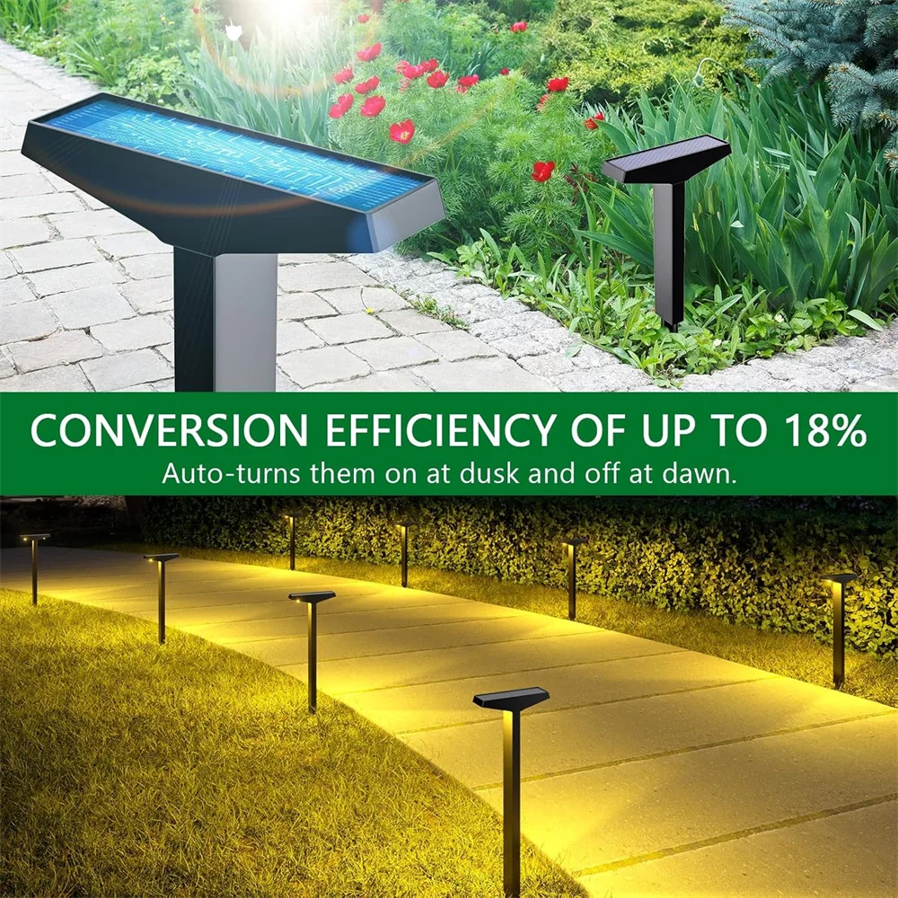 Paquete de 1/4 luces solares para caminos, luces solares para exteriores IP65, luces impermeables para jardín, lámpara Solar, lámparas de paisaje para exteriores para césped
