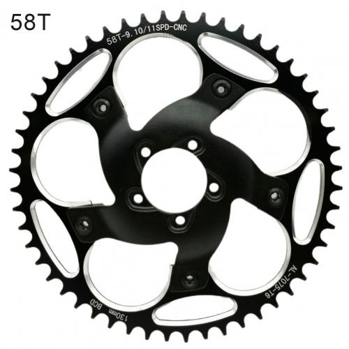 50T/52T/54T/56T/58T/60T Keten Wiel Tandwiel crank Voor Bafang Motor Bbshd 130BCD: Black 58