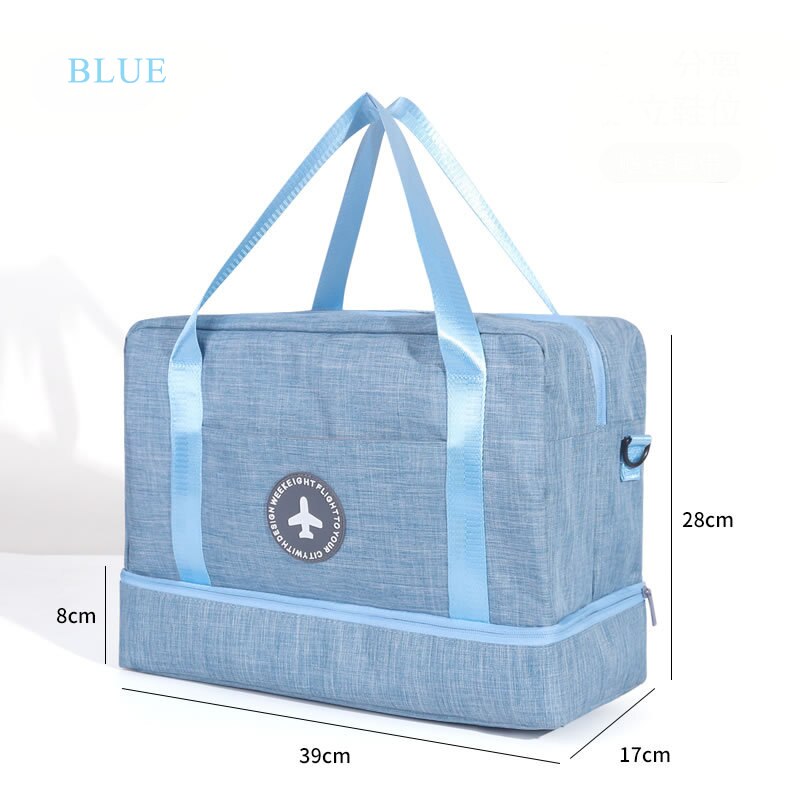 JULY&#39;S SONG Oxford Dry Wet Separation Travel Organizer Luggage Handbag Large Capacity Duffle Swimming Bag With Shoulder Strap: 5