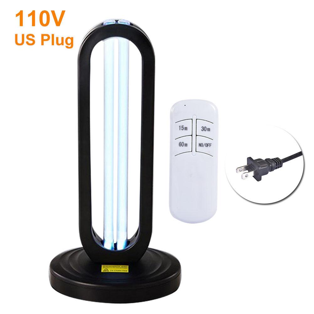 38W Ultraviolet Ozone Light UVC Remote Control Durable Germicidal Lamp Odor Dust Removal For Home Living Room Bedroom: 110v  US