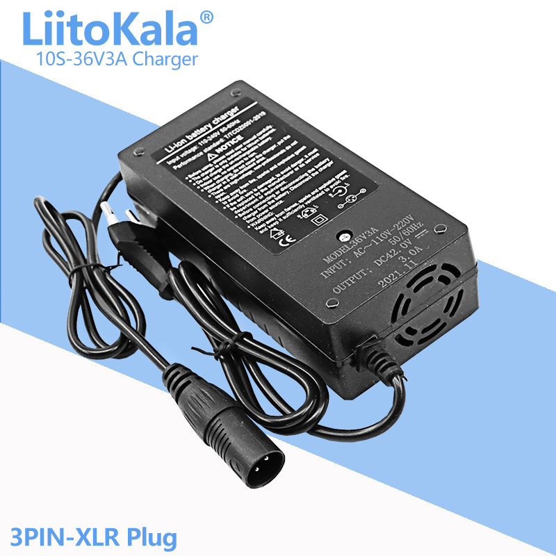 LiitoKala 48V 36V 13S 10S 2A 3A 5A Lithium-Ionen-Akku-Ladegerät Universal 42V 54,6V 5A AC DC Netzteiladapter: WHITE