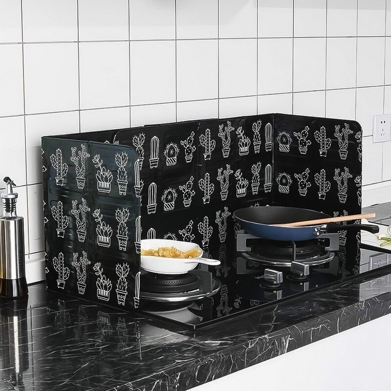 Foldbart aluminium køkken gaskomfur skillevæg køkken stegepande olie stænk beskyttelse netto køkken tilbehør