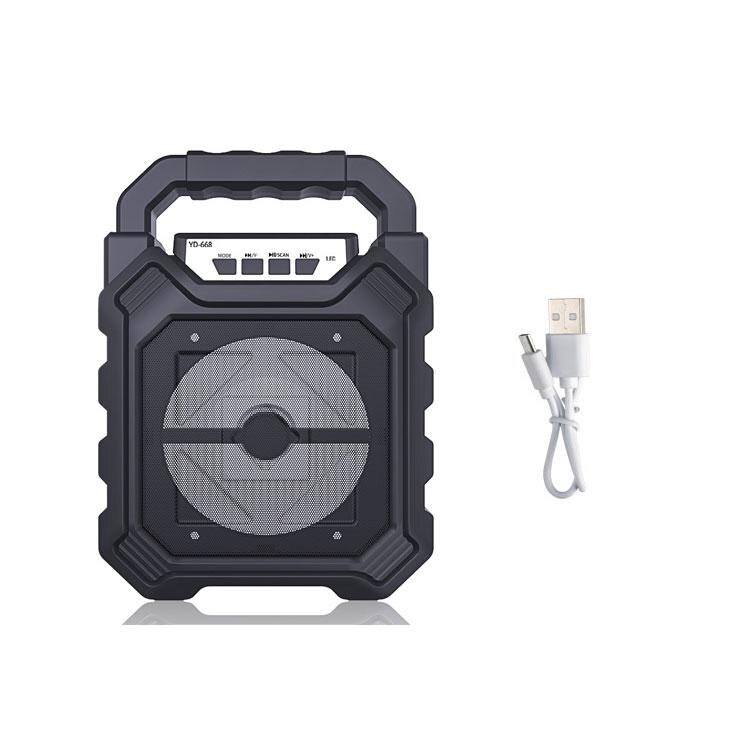 Portable bluetooth speaker Big Power Wireless Stereo bluetooth speaker bass Support USB/ TF Card/ AUX-in/ FM Wired Microphone: Black standard