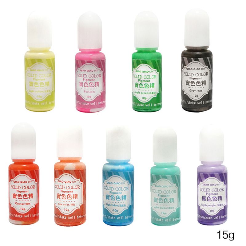 9 unids/set resina de Color sólido tinte epoxi UV pigmento para colorear DIY arte hecho a mano conjunto para hacer joyas relleno M0XB