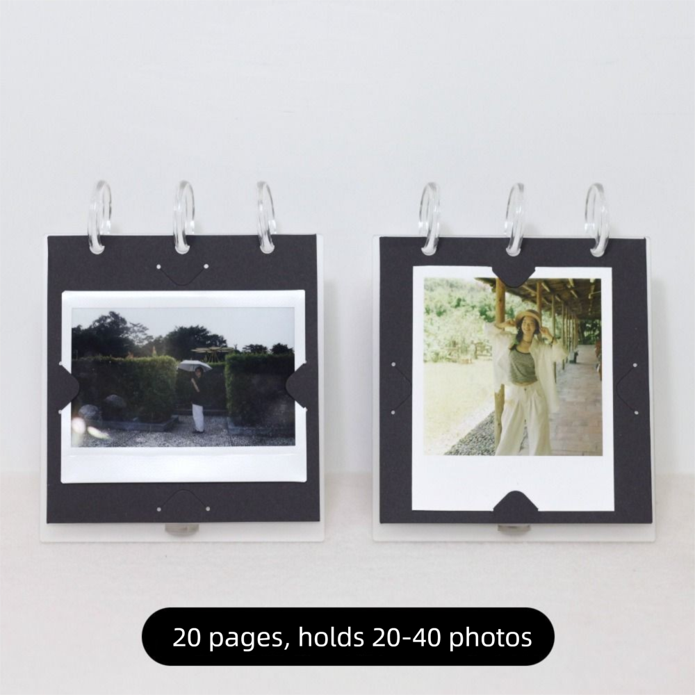 Horizontal/Vertical Display Flip Photo Album Holds 20-40 Photos Self Standing Desktop Photo Frame Double Sided Display