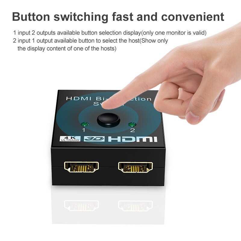 OULLX HDMI Splitter 4K Schalter KVM Bi-Richtung 1x 2/2x1 Adapter HDMI Umschalter 2 in 1 heraus für PS5/4/3 XBox TV Kasten Computer Monitor