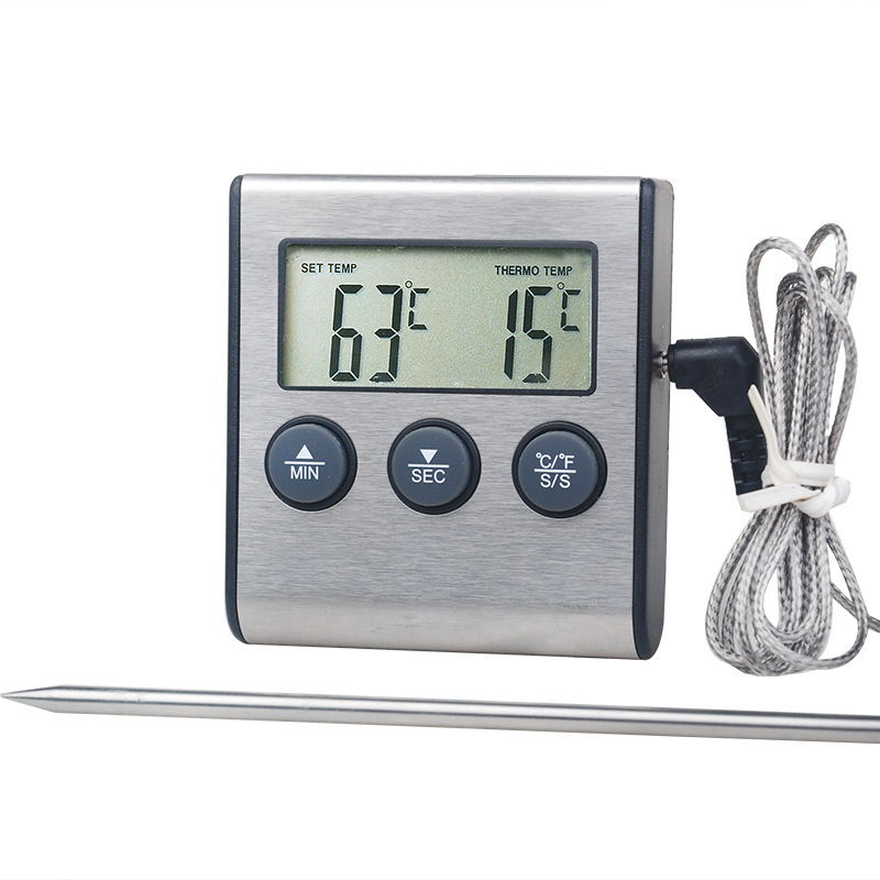 Grill Thermometer Digitales LCD Lebensmittel-Thermometer Mit Sonde – Für Küche, Braten, BBQ Lebensmittel Thermometer