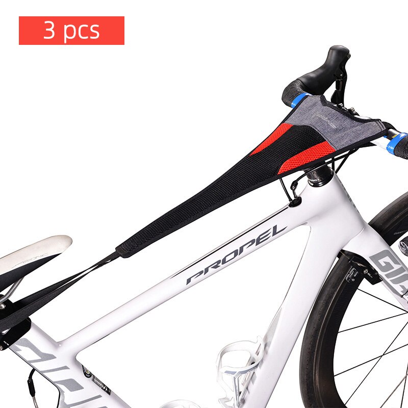 ROCKBROS Bicycle Bike Sweatband Bike Sweat-proof Training Tape Cycling Trainer Sweat Net Frame Protection Bicycle Accessories: D23-1BR 3pcs