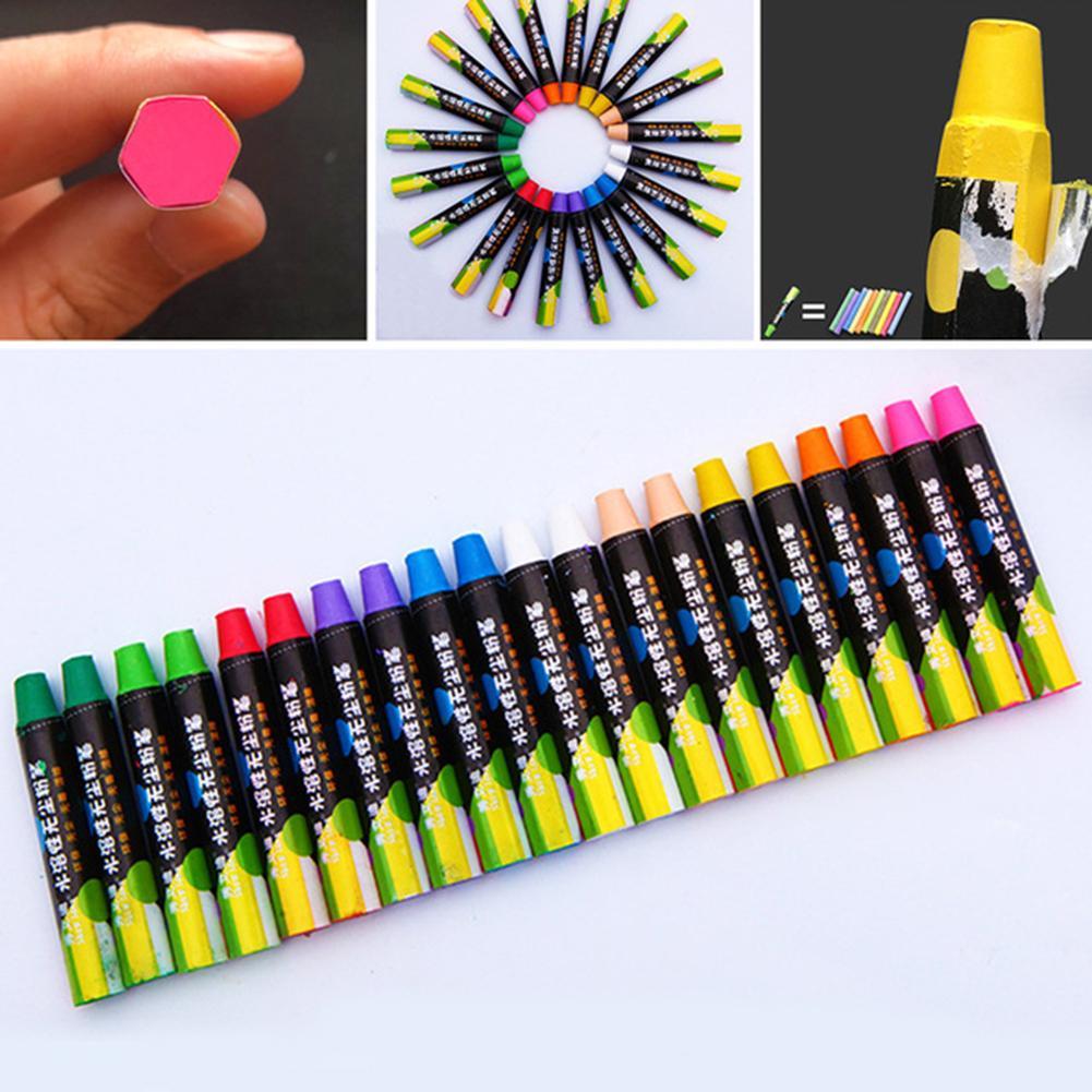Chalk 20Pcs Water Soluble Dustless Drawing Art Colorful Chalk Crayon School Supplies Office School Supplies