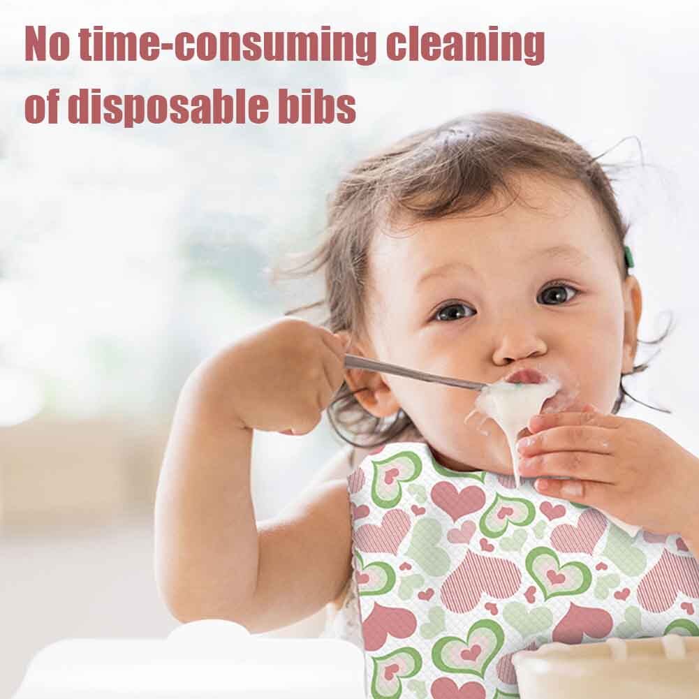 10 stuks zachte voedende niet-geweven stof schattige waterdichte speeksel schort wegwerp baby slabbetje verstelbare band comfortabele peuter