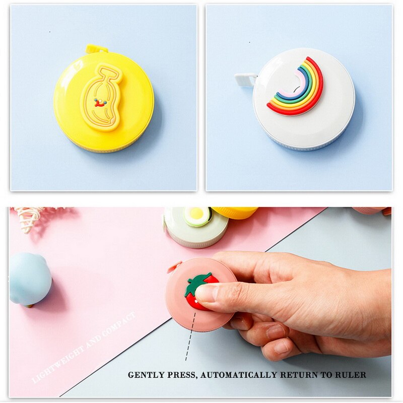 12PCs Stationery Cartoon Tape Measure Cute 1.5M Feet Double Size Measuring Scale Measurements Tape Measure Set