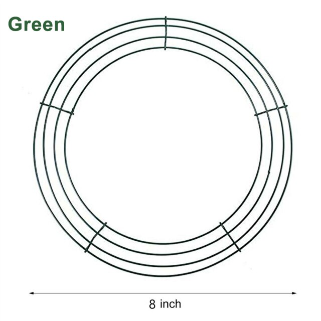 8/10/12/14inch Wire Wreath Frame Wire Wreath Making Rings Green For Year Valentines: Green-8inch