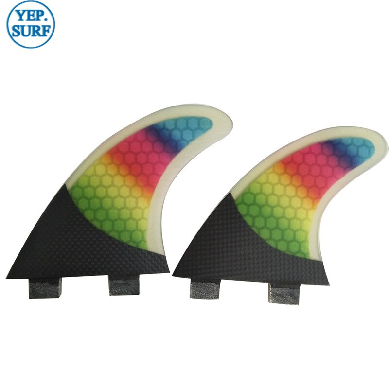 FCS aileron surf arc-en-ciel Fibre de carbone aileron quad palmes Quilhas multicolore planche de surf Fin