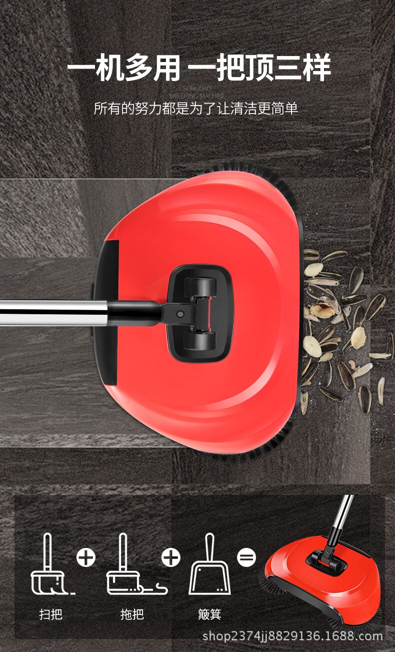 Hand Push Sweeper Lazy Broom Booth Mop Set