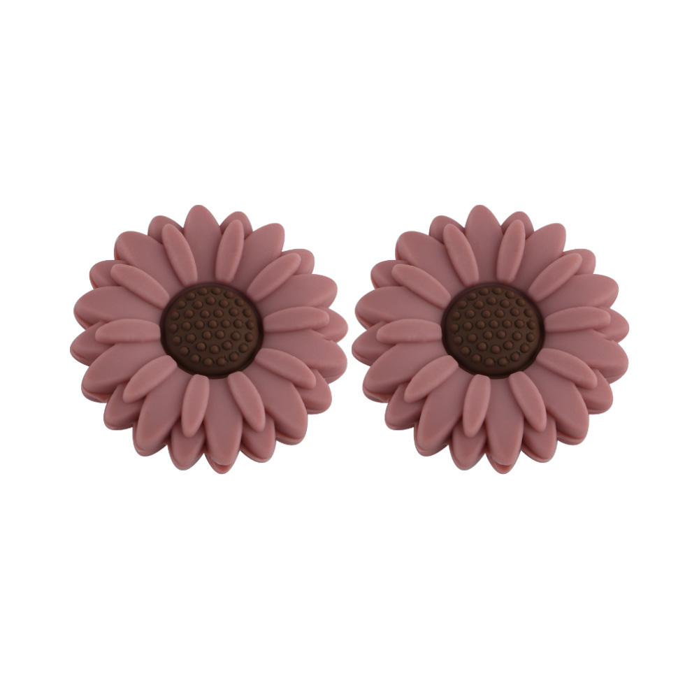 Sunrony 10 st silikonpärlor med 20/30mm blommor för smyckestillverkning, gör-det-själv-pärlor, prästkragefokus, pärlbar penna, armband, nyckelringstillbehör: Lavendel- / Övrig