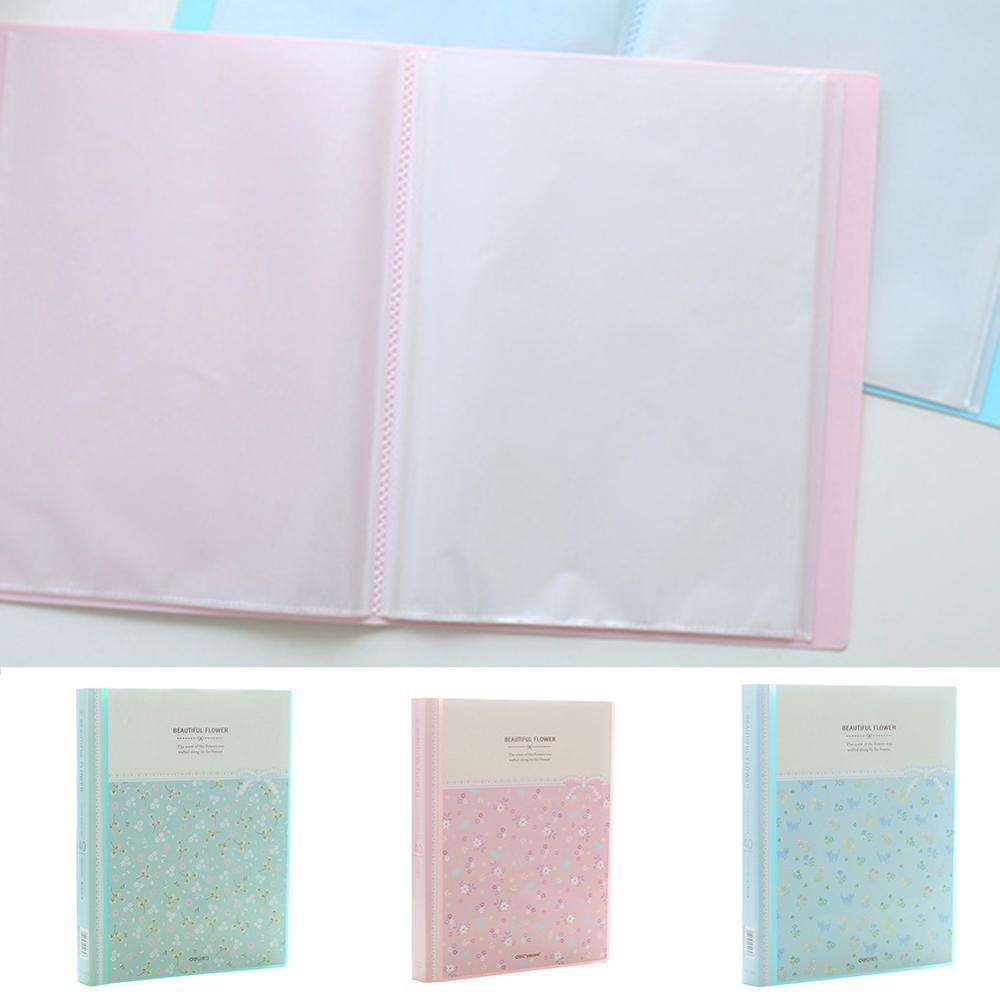 40 Pages A4 Paper Documents Floral File Holders Storage Binder Folder Pouch