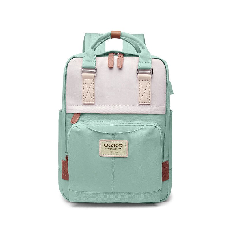 Damenrucksack mit großem fassungsvermögen 14 15 zoll-laptops, schulrucksack, wasserdichter rucksack, rucksack, mochilas: Grün / 15 zoll