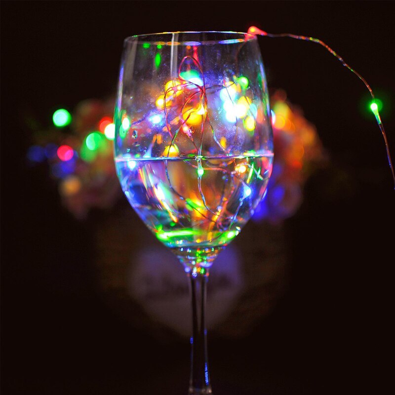 2M 20 LEDs en forma de corcho cadena LED Luz de alambre de cobre cadena vacaciones exterior luces de hadas para la decoración de la boda de la de navidad