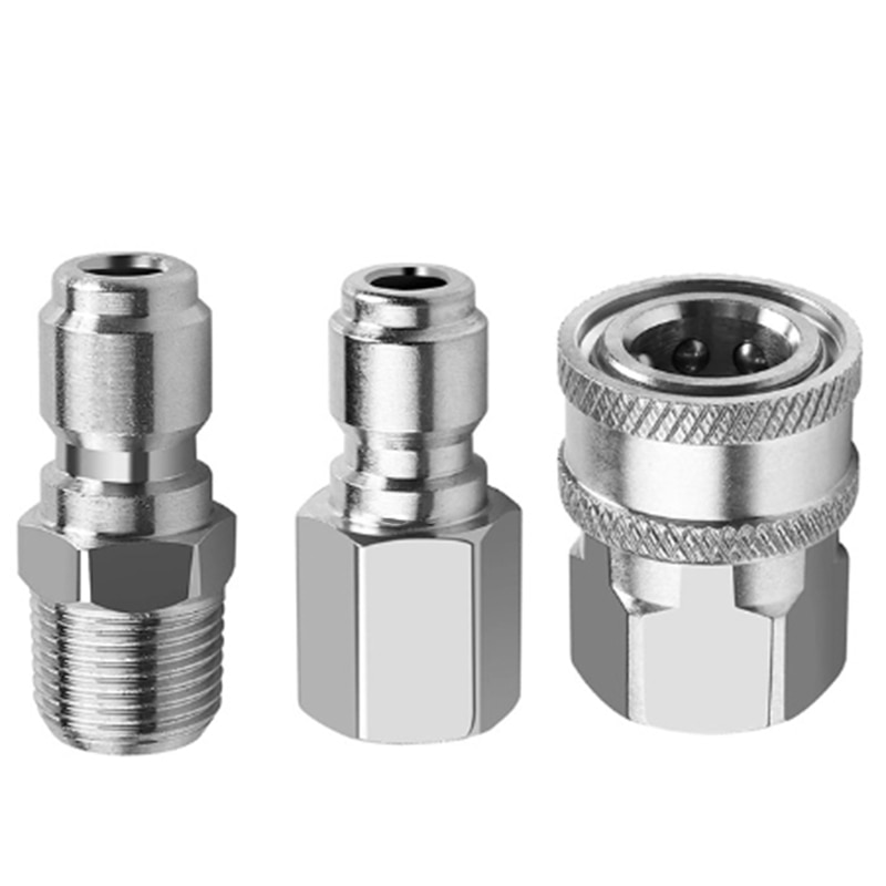3-Piece Stainless Steel High Pressure Washer Adapter Kit NPT3/8 for 4500-7500PSI High Pressure Washer Nozzles: Default Title