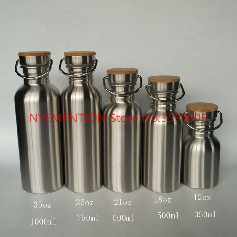 Stainless Steel Thermos Double Wall Vacuum Insulated Water Bottles Flask Mug Cup Tumbler with Bamboo Cap BPA