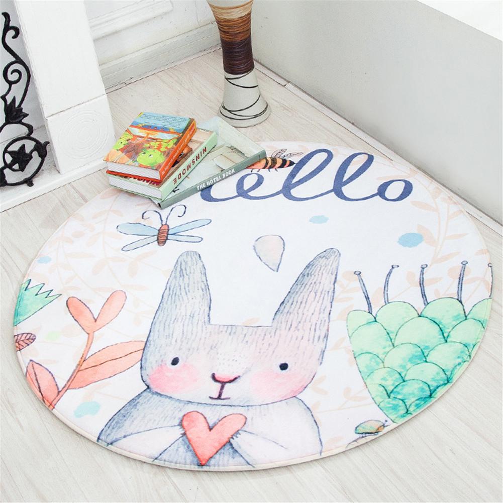 Simple Round Children's Cartoon Style Crawling Pad Game Pad Decorative Carpet Floor Door Yoga Pad For Babies And Adults