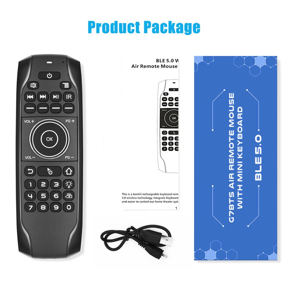 Bluetooth 5,0 Mini Tastatur G7BTS Gyroskop hinterleuchtet IR Lernen Luft Maus Drahtlose Fernbedienung Für Clever TV Kasten Laptop Tablette