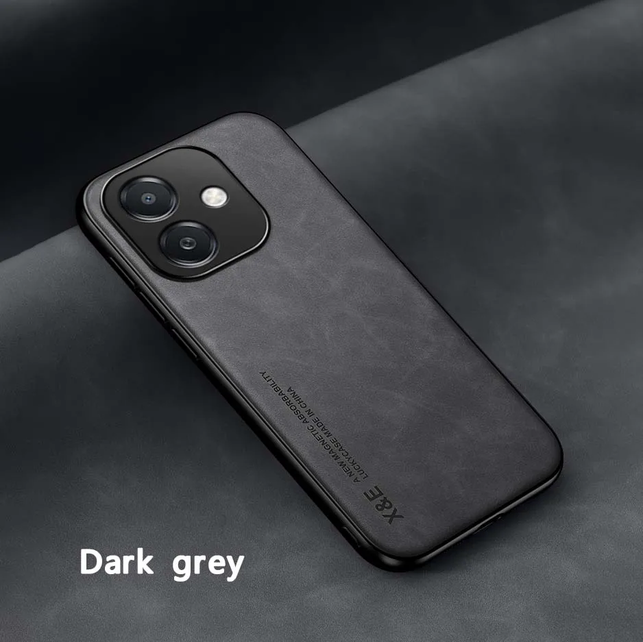 Coque pour OPPO A60 A40 A40M A3X 4G 5G, étui de protection avec support magnétique pour voiture: Tissu de coton / Gris foncé