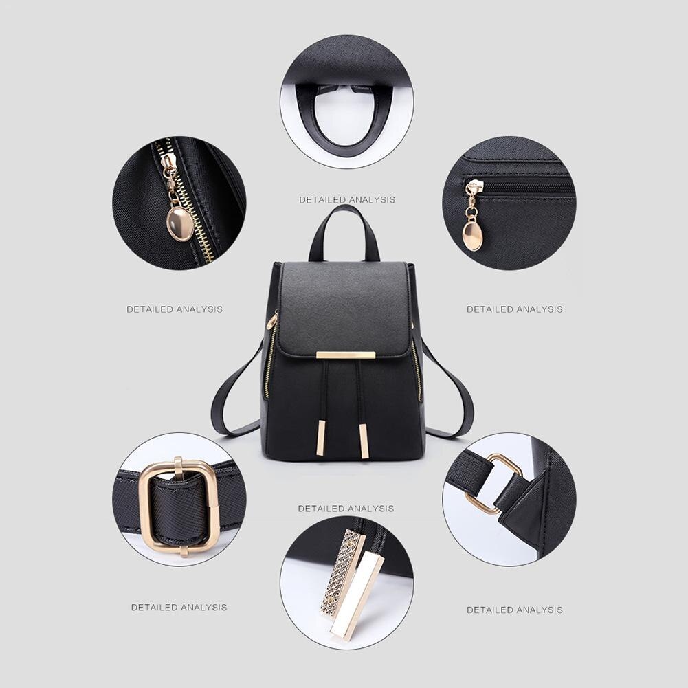 Simple Stylish Women Backpack Shoulder Bags Big Large Capacity Tassel Hand bag PU Leather Lady Backpacks Black Travel Girl Bags
