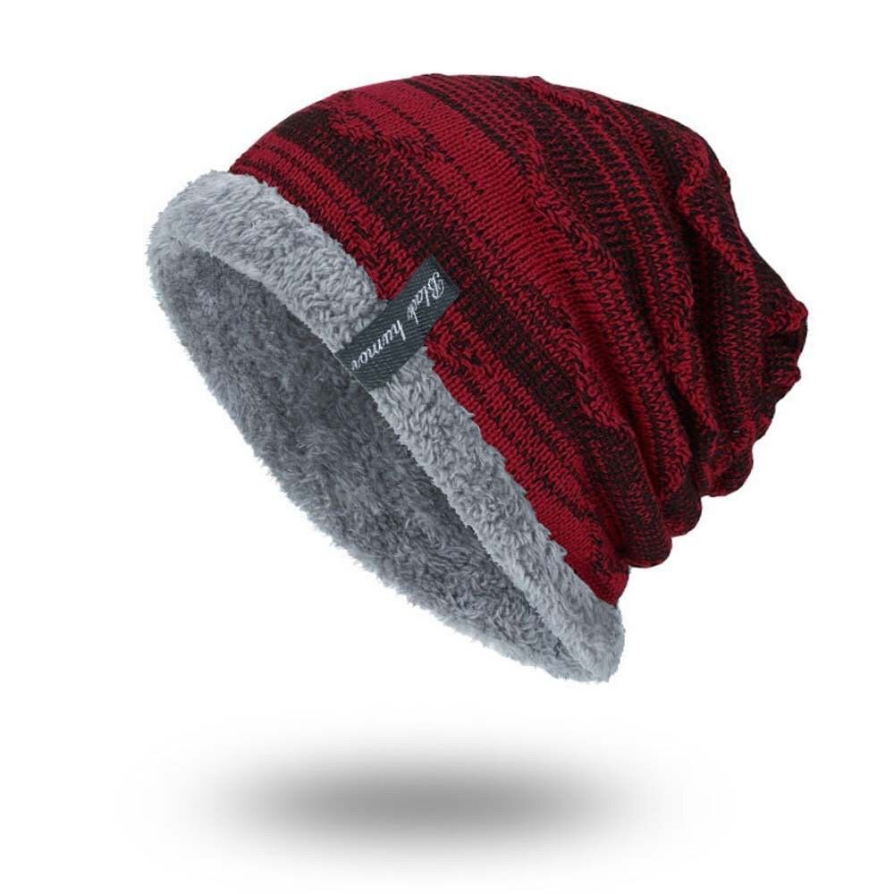 Herre luer strikket lue vinterlue for herre strikket lue gutter tykkere hekkehette balaclava ski varm strikket lue unisex luer