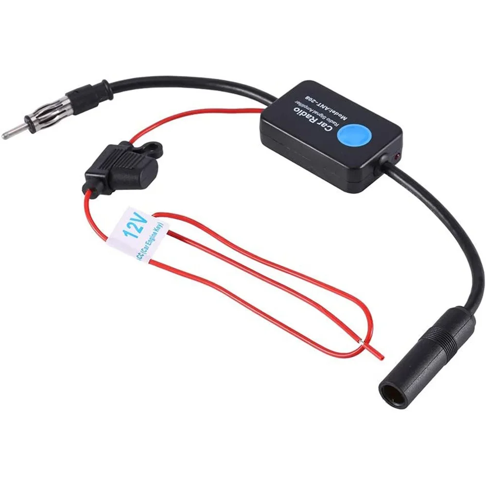 Antenna 12V Car Automobile Radio Signal Amplifier ANT-208 Auto FM/AM Antenna Booster Windshield Mount Antenna Aerials: Default Title
