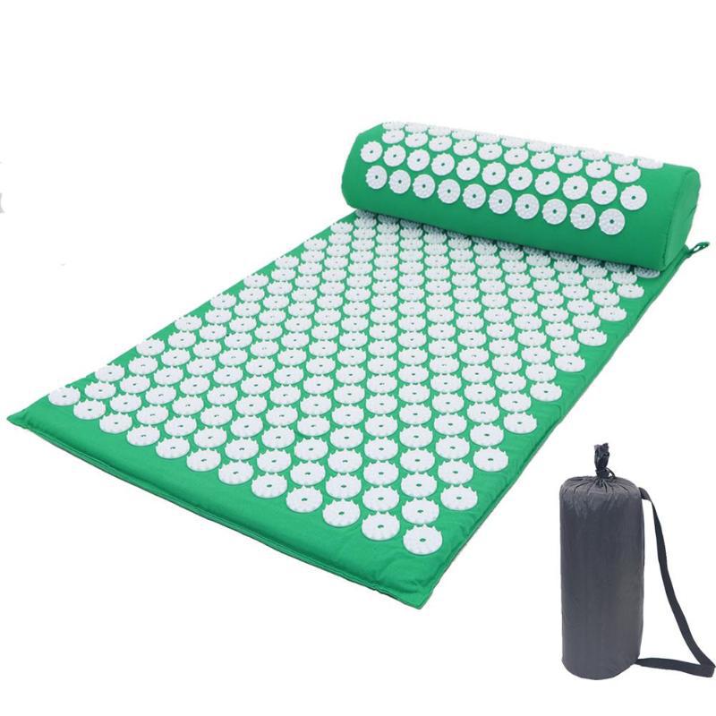 Acupressure Massager Mat Relief Tension Body Soft Yoga Mat Relaxation Relieve Body Stress Pain Spike Cushion Mat with Pillow&Bag