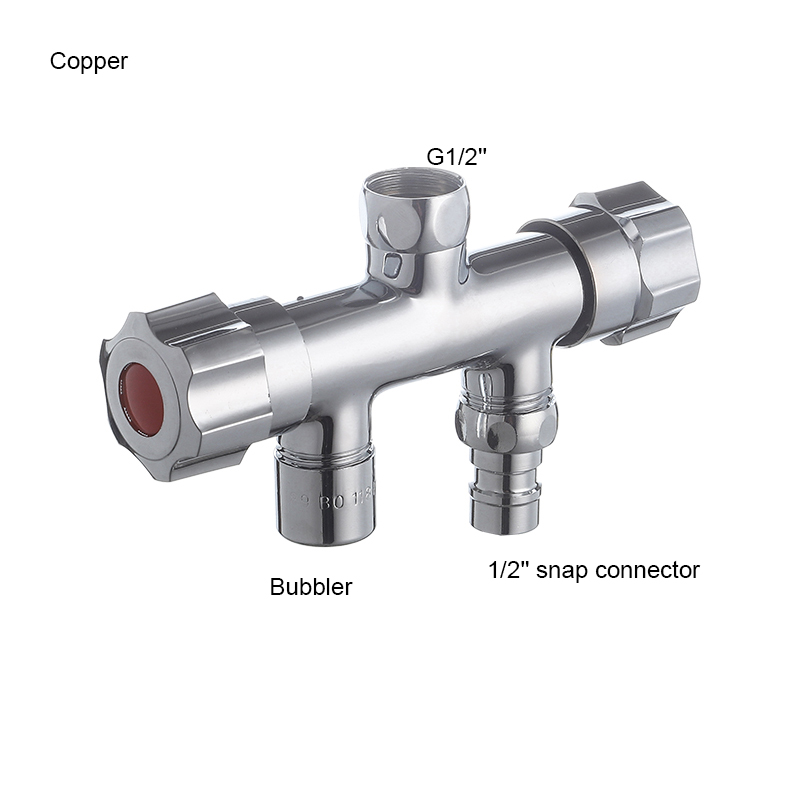 3 Way Filling Valve 1/2'' Male Thread Irrigation Water Tap Diverter Multi-Function Copper/304 Stainless Steel Triangle Valve: B2