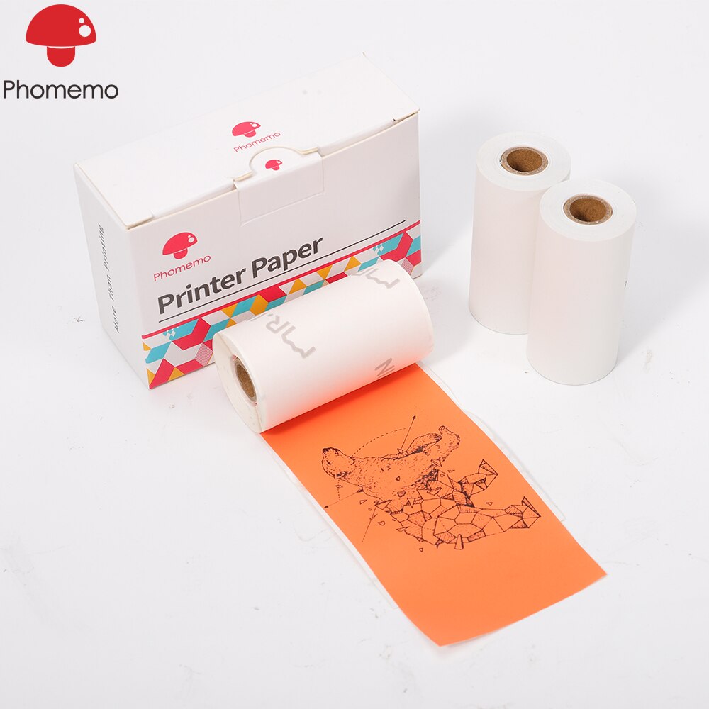 Phomemo Bunte Thermische Aufkleber Papier 50mm Für Phomemo M02/M02 Profi/M02S Mini Drucker Foto Selbst-klebstoff Papier Rolle