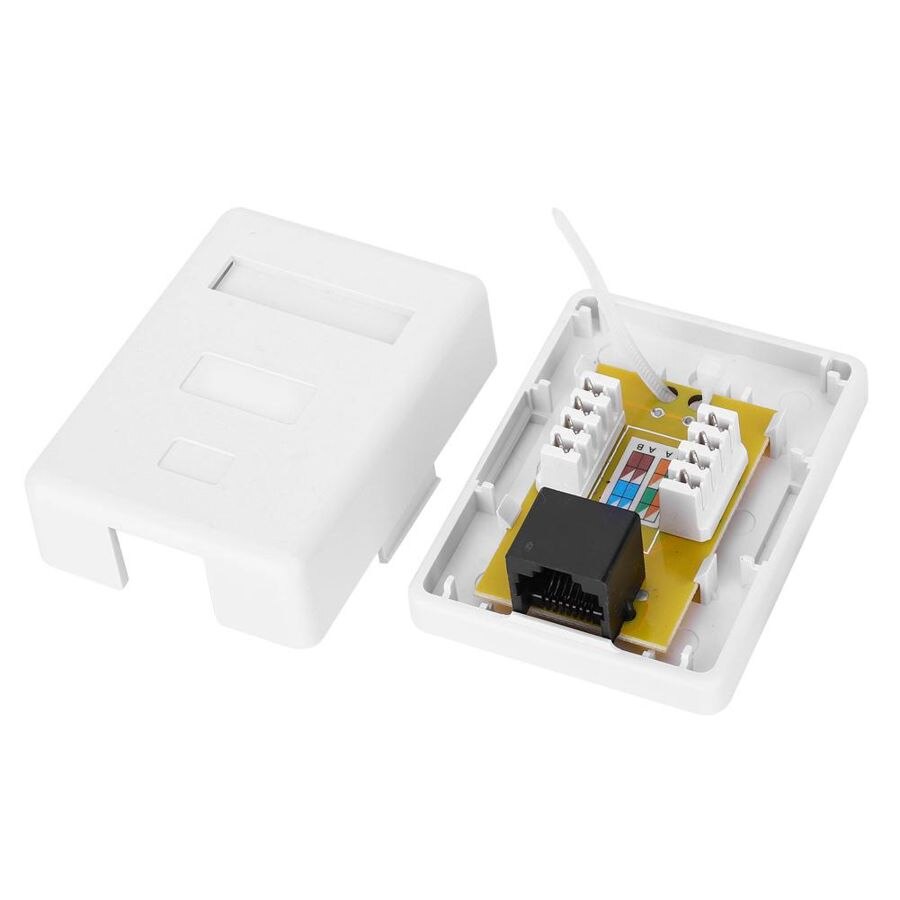 2pcs RJ45-8P8C CAT6 Single Port Networks Wiring Surface Mounted Desktop Information RJ45 Junction Box