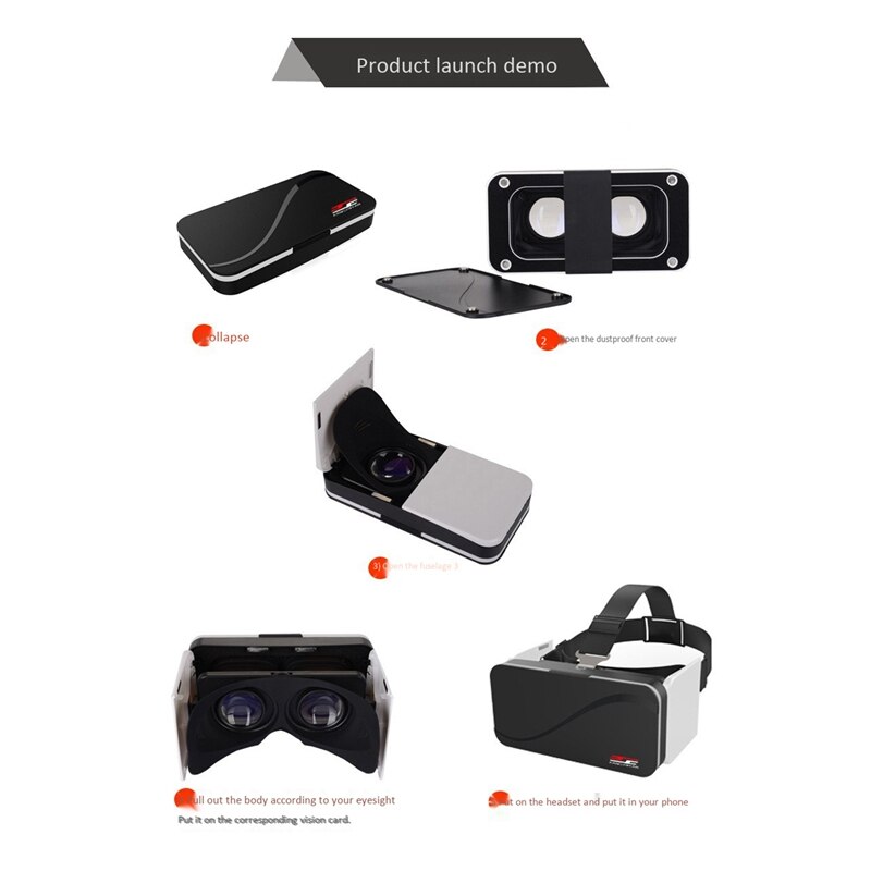 Foldable vr glasses portable 3d virtual reality glasses digital smartphone helmet VR glasses