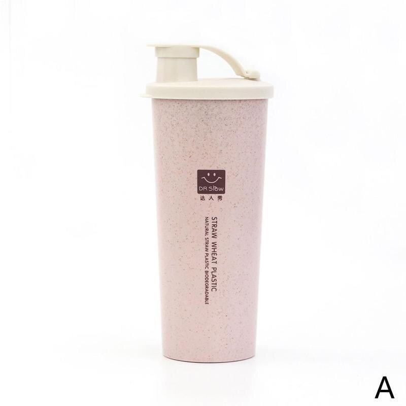 Bærbar hvetehalm vannkopp 470ml dobbeltlags cola kaffe kontor kaffekrus kopper plastkopp drikkekopp: En