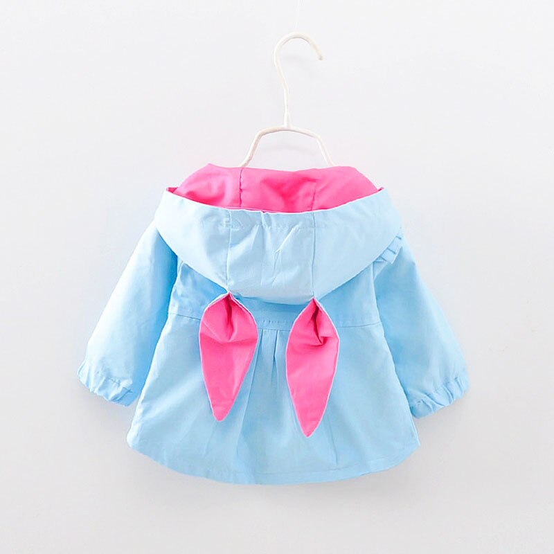 Baby jente prinsesse jakke vår og høst kanin trenchcoat for jenter baby 1-2-3-4 år gammel baby frakk for jenter